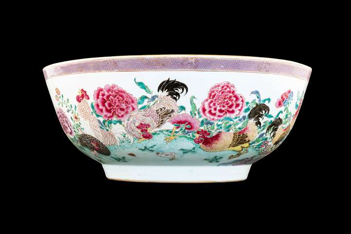 The W Martin-Hurst punchbowl: Chinese famille rose porcelain.